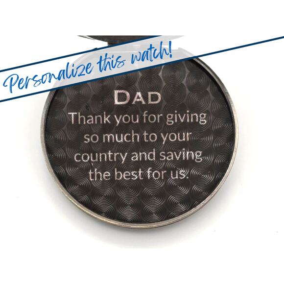 Veteran's Pocket Watch - Military Personalized Gift Army Navy Marines Veteran - Picture 8 of 10